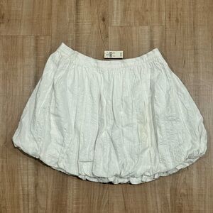 aerie White Textured Bubble Mini Skirt